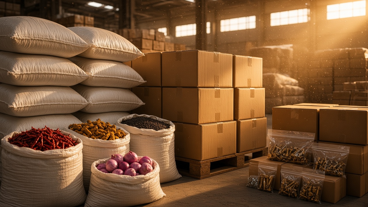 Packing named with agro lots and hardware from Jamnagar